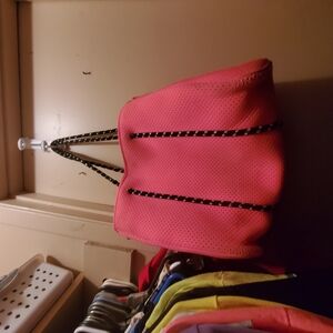 Pink Tote Bag with Black Accents
